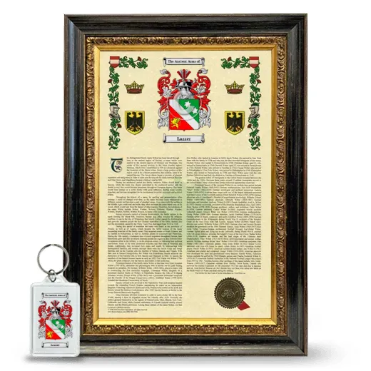Lazzer Framed Armorial History and Keychain - Heirloom