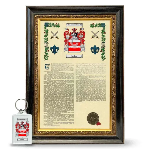Lechar Framed Armorial History and Keychain - Heirloom