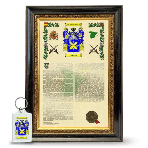 Ledezma Framed Armorial History and Keychain - Heirloom