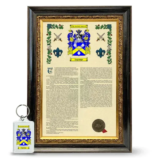 Legrange Framed Armorial History and Keychain - Heirloom