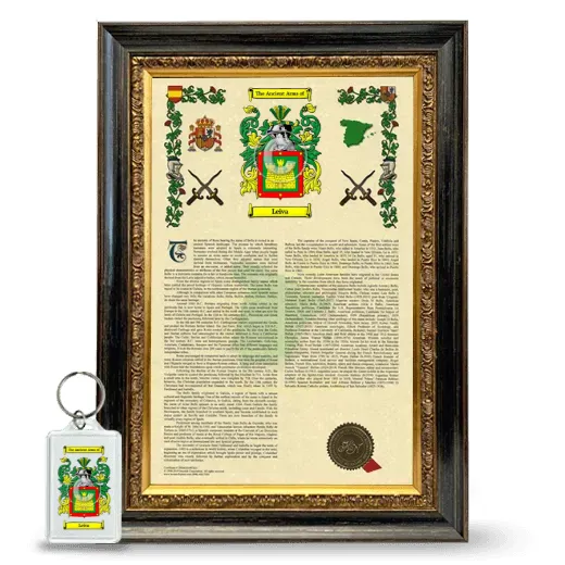 Leiva Framed Armorial History and Keychain - Heirloom