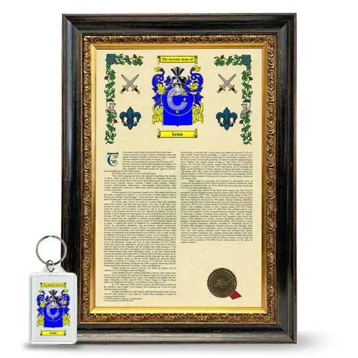 Lema Framed Armorial History and Keychain - Heirloom