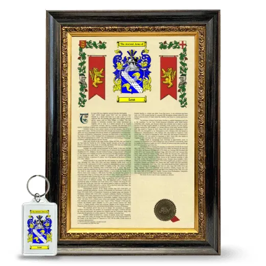 Lent Framed Armorial History and Keychain - Heirloom