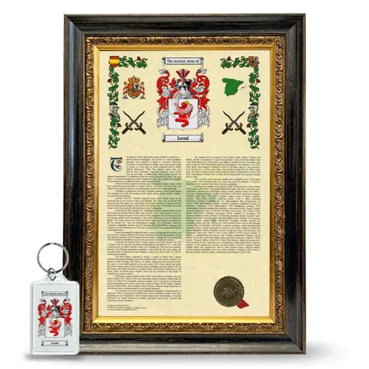 Leoni Framed Armorial History and Keychain - Heirloom