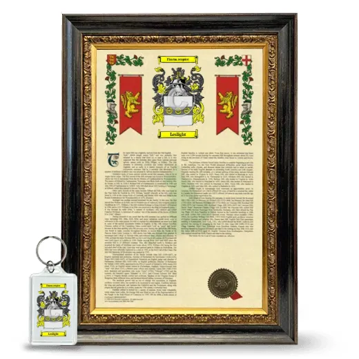 Leslight Framed Armorial History and Keychain - Heirloom