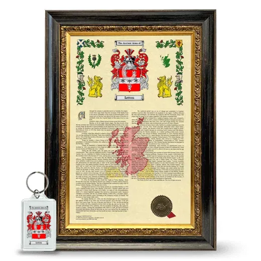 Letten Framed Armorial History and Keychain - Heirloom