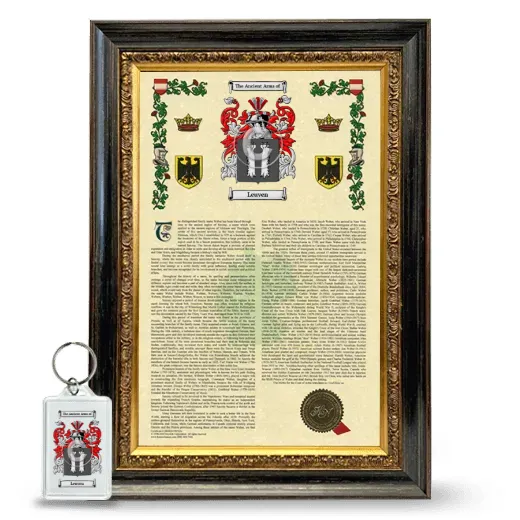 Leuven Framed Armorial History and Keychain - Heirloom