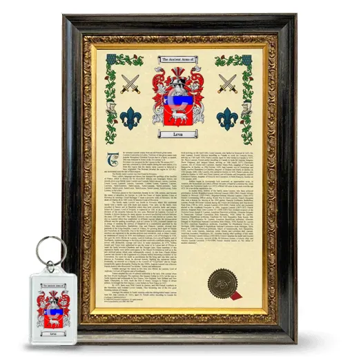 Leva Framed Armorial History and Keychain - Heirloom