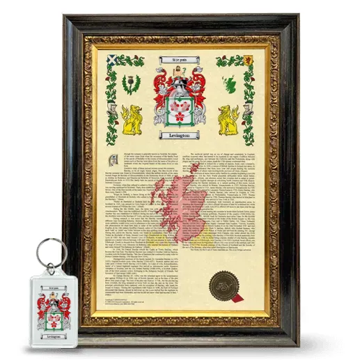 Levington Framed Armorial History and Keychain - Heirloom