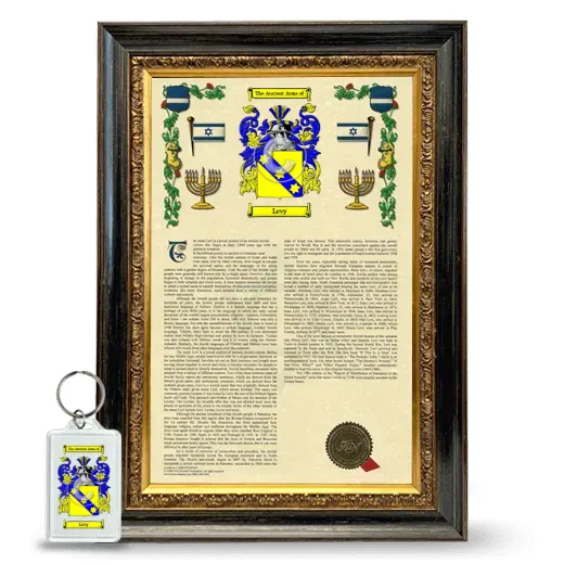 Levy Framed Armorial History and Keychain - Heirloom