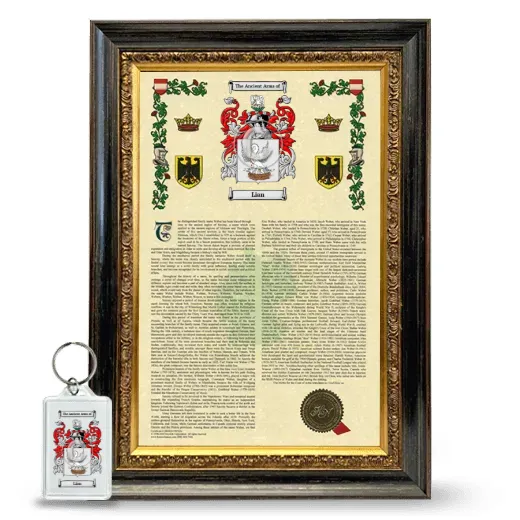 Lian Framed Armorial History and Keychain - Heirloom