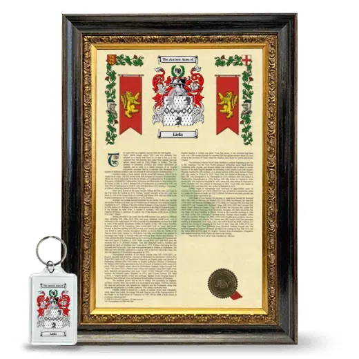 Licks Framed Armorial History and Keychain - Heirloom