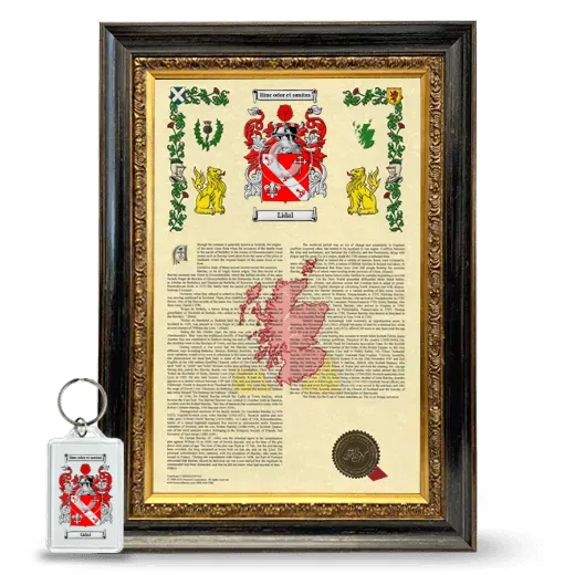 Lidal Framed Armorial History and Keychain - Heirloom