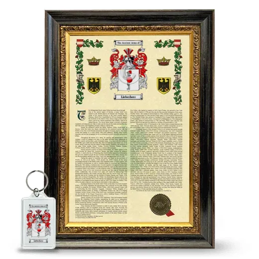 Lieberherr Framed Armorial History and Keychain - Heirloom
