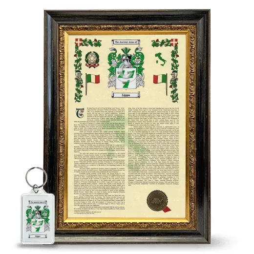Lippa Framed Armorial History and Keychain - Heirloom
