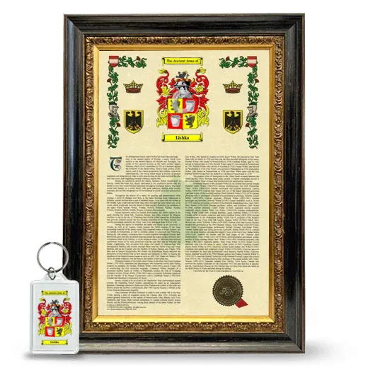 Lishka Framed Armorial History and Keychain - Heirloom