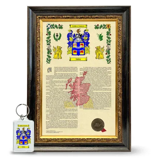 Lisley Framed Armorial History and Keychain - Heirloom