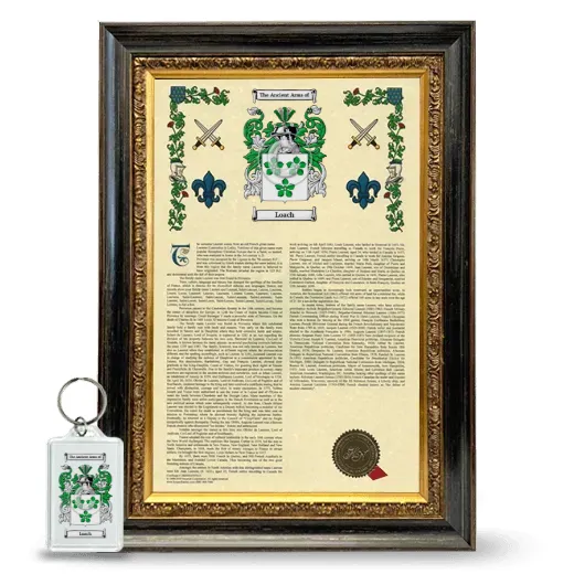 Loach Framed Armorial History and Keychain - Heirloom