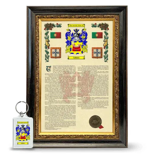 Lobato Framed Armorial History and Keychain - Heirloom