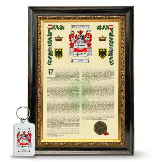 Lober Framed Armorial History and Keychain - Heirloom