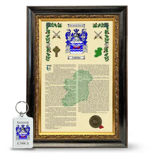 Lockridge Framed Armorial History and Keychain - Heirloom