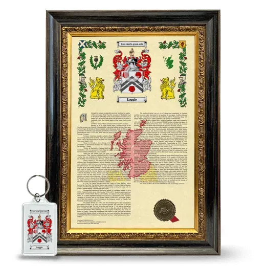 Loggie Framed Armorial History and Keychain - Heirloom