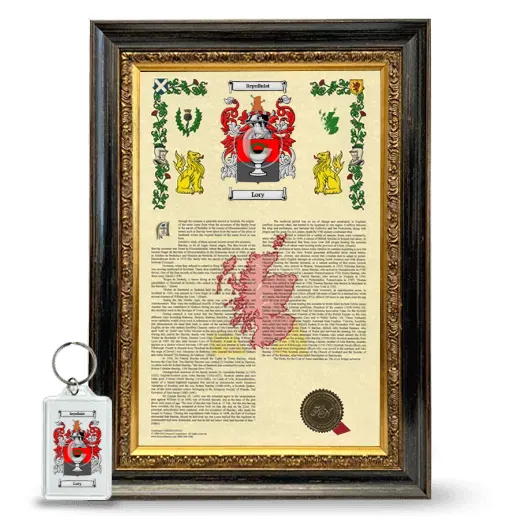 Lory Framed Armorial History and Keychain - Heirloom