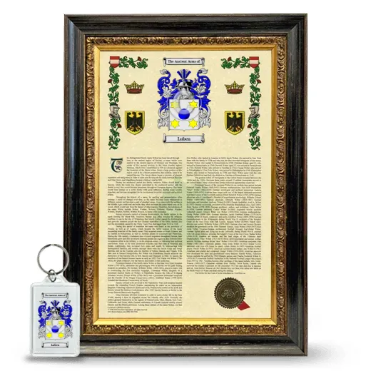 Luben Framed Armorial History and Keychain - Heirloom