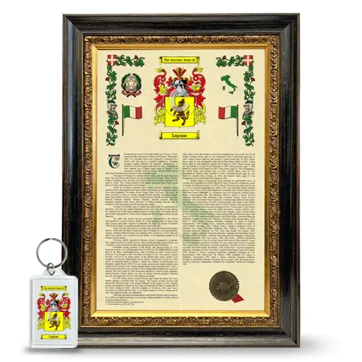 Lupone Framed Armorial History and Keychain - Heirloom