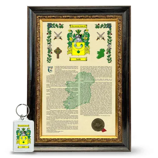 Lurie Framed Armorial History and Keychain - Heirloom