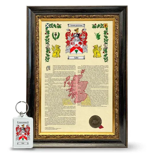 Lyke Framed Armorial History and Keychain - Heirloom