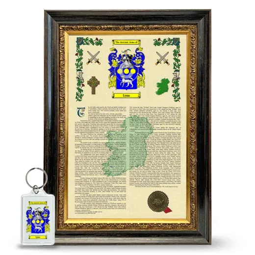 Lynn Framed Armorial History and Keychain - Heirloom