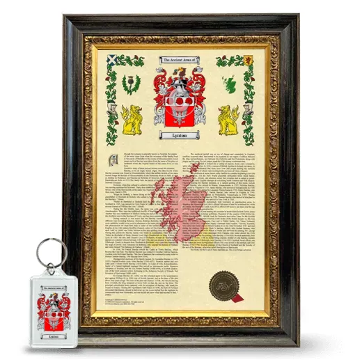 Lynton Framed Armorial History and Keychain - Heirloom