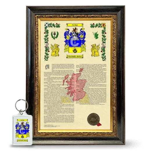 MacDubh-shithe Framed Armorial History and Keychain - Heirloom