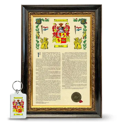 Mackay Framed Armorial History and Keychain - Heirloom