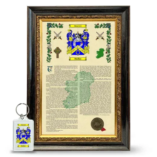 Mackay Framed Armorial History and Keychain - Heirloom