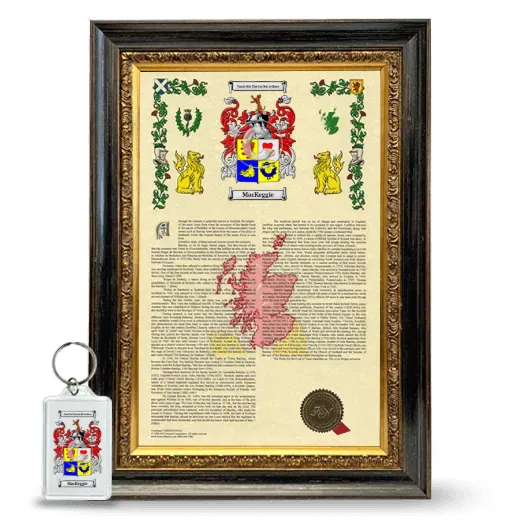 MacKeggie Framed Armorial History and Keychain - Heirloom