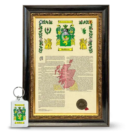 MacKinven Framed Armorial History and Keychain - Heirloom