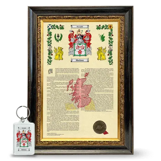 Macleay Framed Armorial History and Keychain - Heirloom