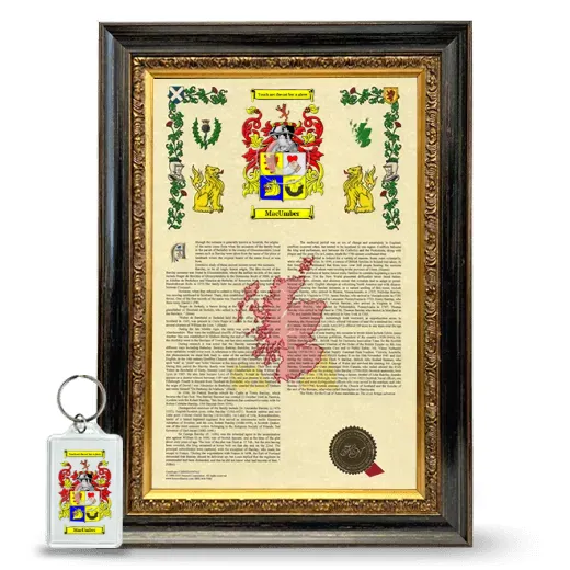 MacUmber Framed Armorial History and Keychain - Heirloom