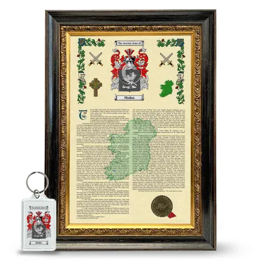 Madan Framed Armorial History and Keychain - Heirloom