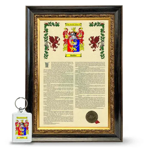 Maddoc Framed Armorial History and Keychain - Heirloom