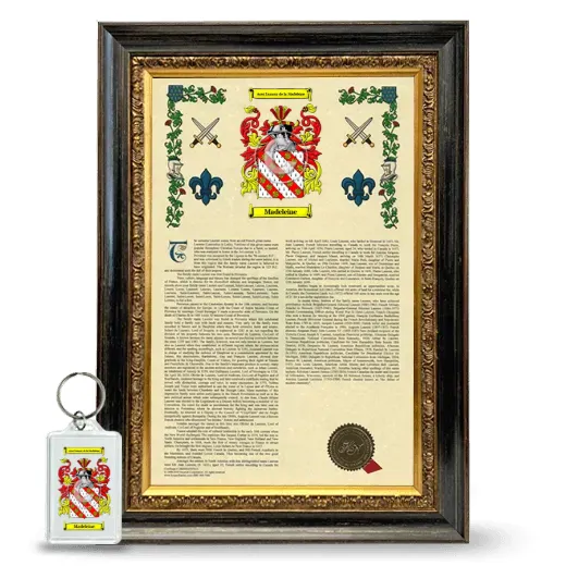 Madeleine Framed Armorial History and Keychain - Heirloom