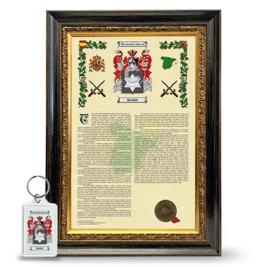 Madrid Framed Armorial History and Keychain - Heirloom