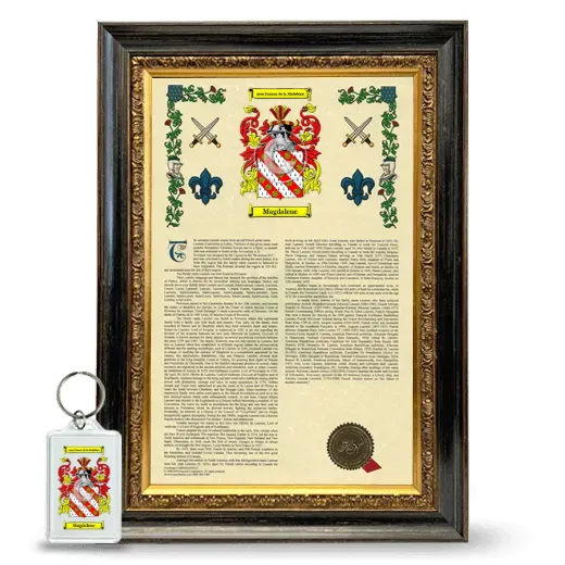 Magdalene Framed Armorial History and Keychain - Heirloom