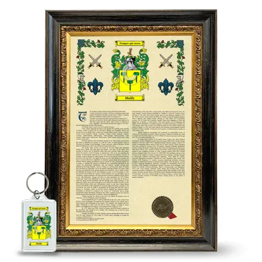 Mailly Framed Armorial History and Keychain - Heirloom
