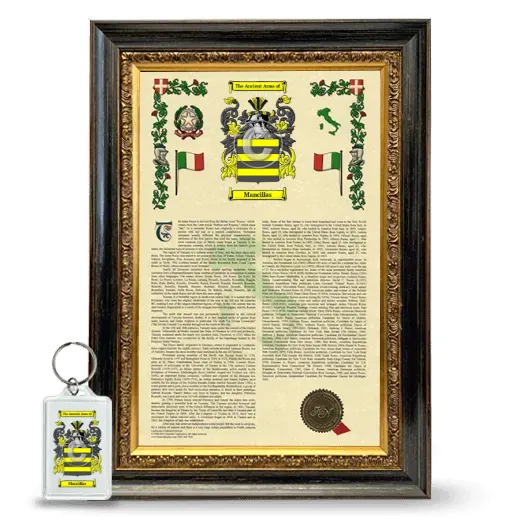 Mancillas Framed Armorial History and Keychain - Heirloom