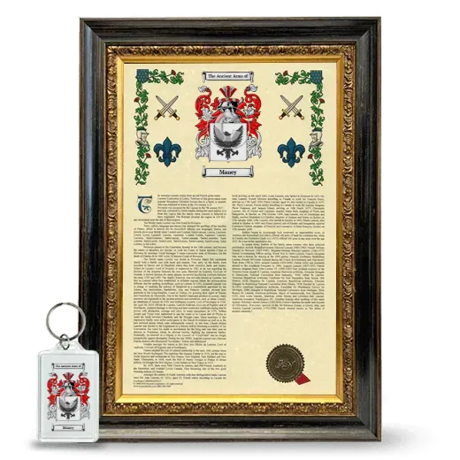 Maney Framed Armorial History and Keychain - Heirloom