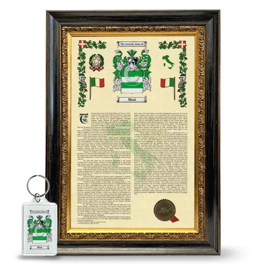 Mani Framed Armorial History and Keychain - Heirloom