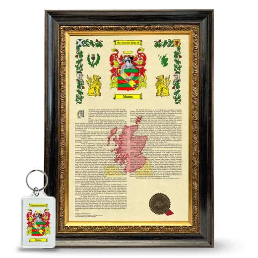 Manus Framed Armorial History and Keychain - Heirloom